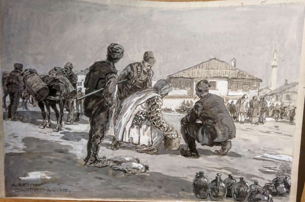 Пазарен ден во Скопје, 1917, гваж