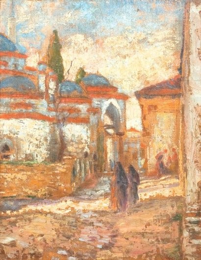 Џамија на 12те апостоли, Солун 1917, масло на платно
