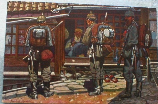 Ушкуп, Кројачки дуќан 1915, репродукција на картичка