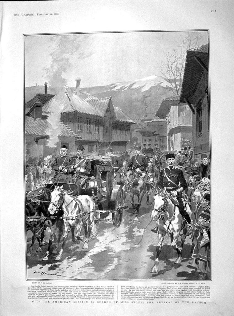 Arrival of the ransom illustration of W.T.Maud for The Graphic UK