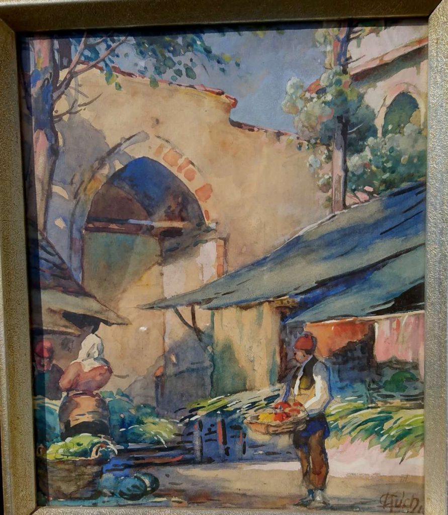 Carlos-Kuch-1899-–-1966-Street-in-Ushkub-1917-Watercolor-1