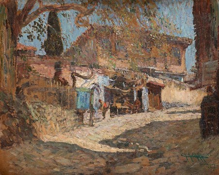 Charles-René Darrieux (1879-1958) “Ruelle à Salonique (1917)” oil on canvas