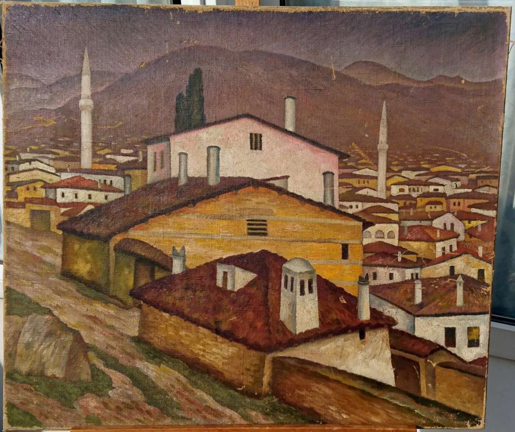 Unsigned, “Veles im Mazedonien” oil on canvas.