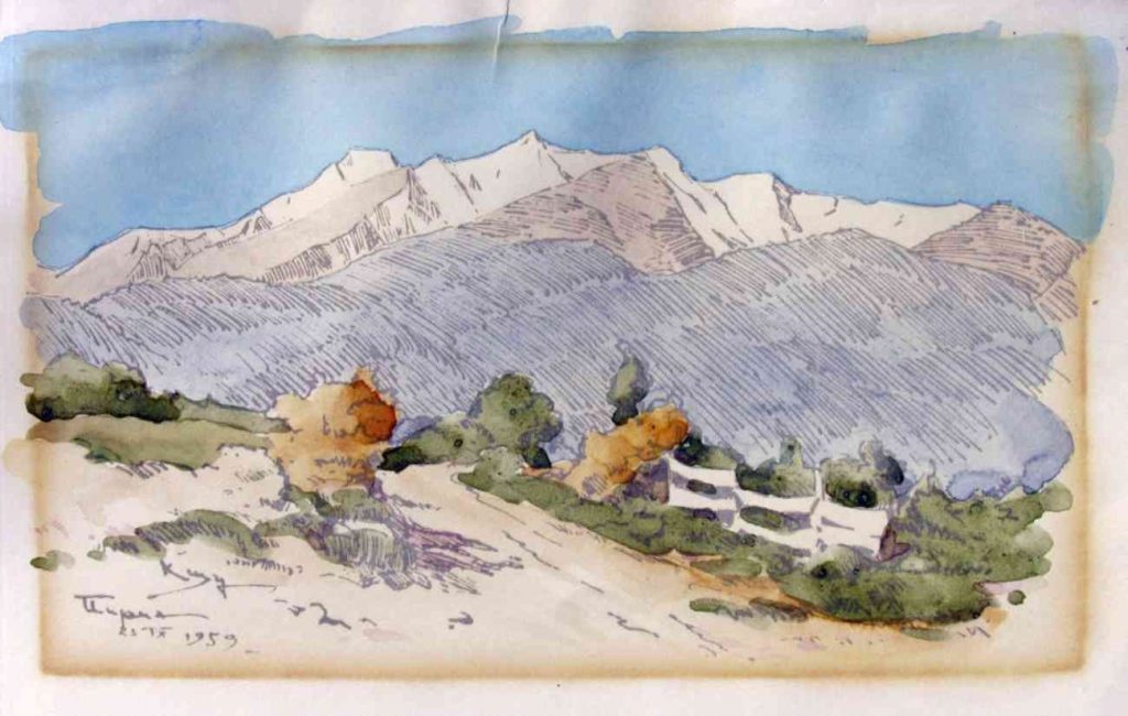 Пирин Планина 1959, акварел