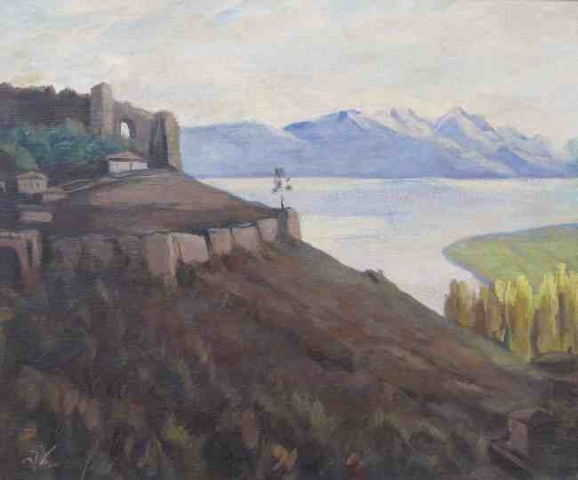 Danyo Chokanov (1901-1982),Ohrid 1942 oil on canvas