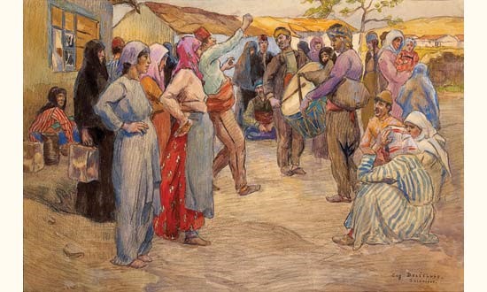Eugenė Delécluse (1882-1972), Gypsy Dance, Salonika 1917