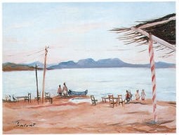 Заливот во Солун 1935, масло на панел