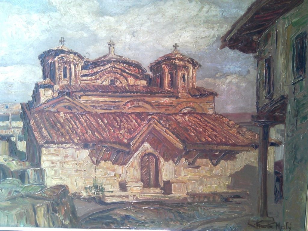 Манастир Свети Пантелејмон крај Скопје 1934, масло на платно