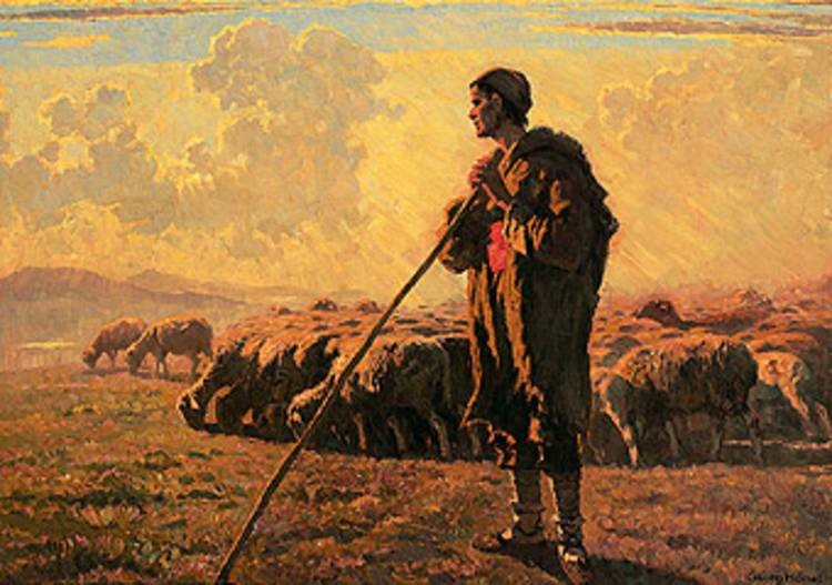 Georg Hänel 1879-1945 Macedonian Shepherd with the flock