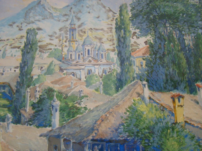 Gotthard Bauer (1887 -1976),Prilep 1917, watercolor1