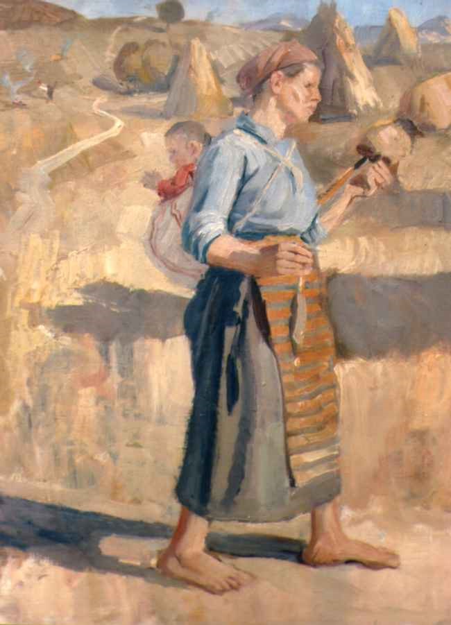 Ivan-Petrov-1909–-1991Macedonian-Harvester-Woman-oil-on-canvas