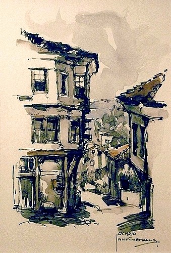 Jan-Korthals-1916-–-1972-Ochrid-1952-watercolor