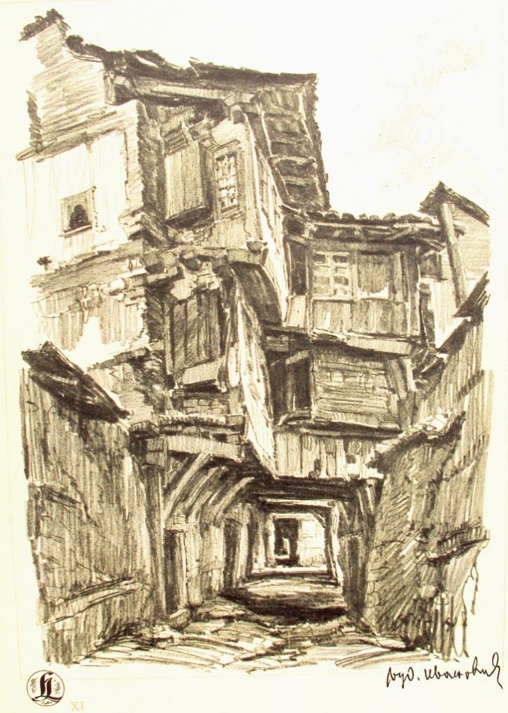 Ljubomir Ivanovic 1882-1945 Ohrid 1937 drawing