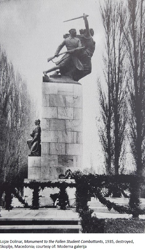 Споменик на паднатите студенти-војници, Скопје 1935, бронза и мермер