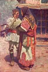 Народни носии од Битолско и Скопски, 1925, масло на платно