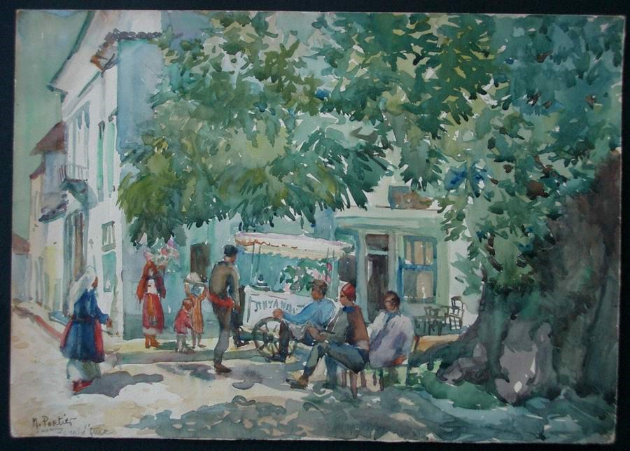 Marguerite Portier 1893-1992 Ochrida watercolors