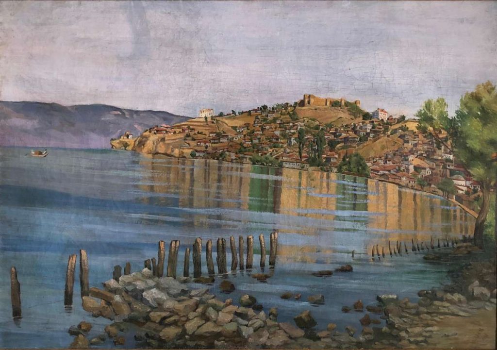 Milica Milić Milivojević (1889-1963) Landscape in Ohrid 1920, oil on canvas