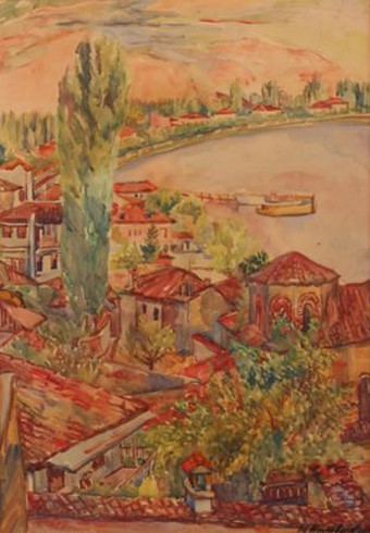 Охрид 1920, масло на платно