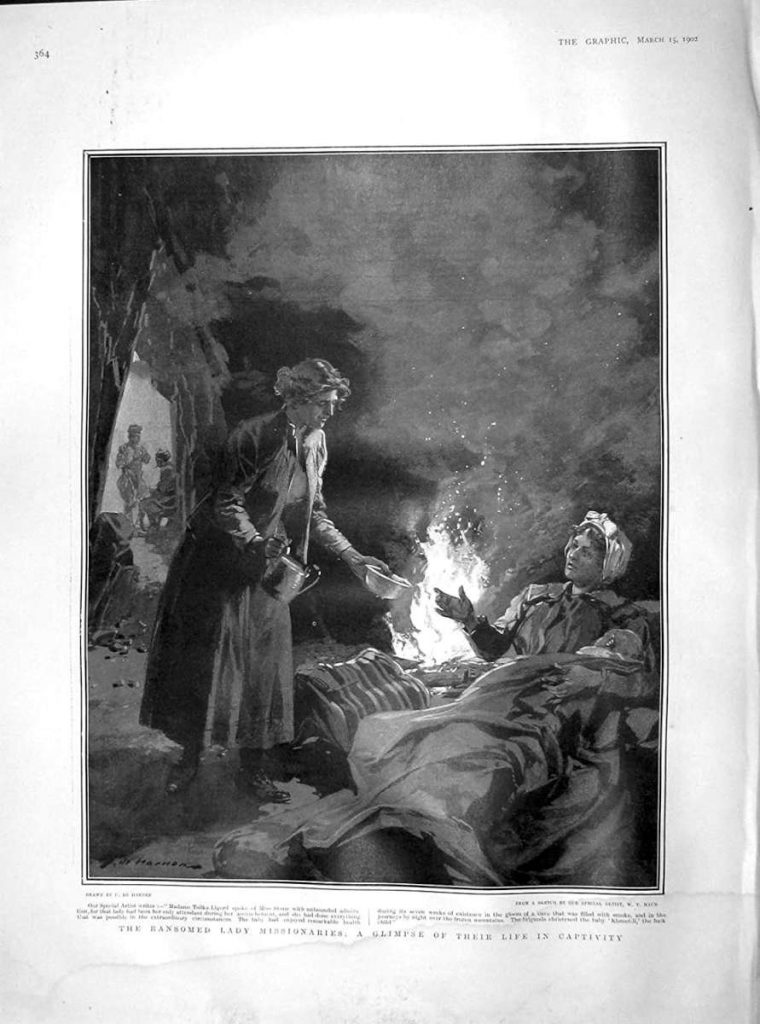 Илустрации за аферата „Мис Стон“ врз база на оригинални цртежи од  W.T.Maud за The Graphic (Британија) and L’Illustration (Франција)