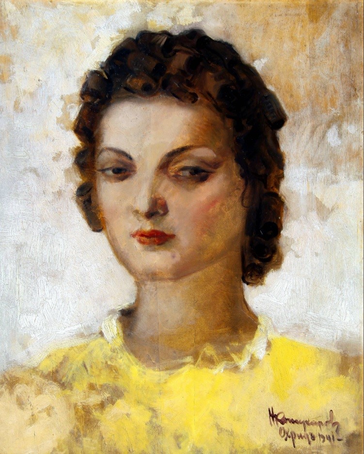 Момиче од Охрид 1941, масло на платно