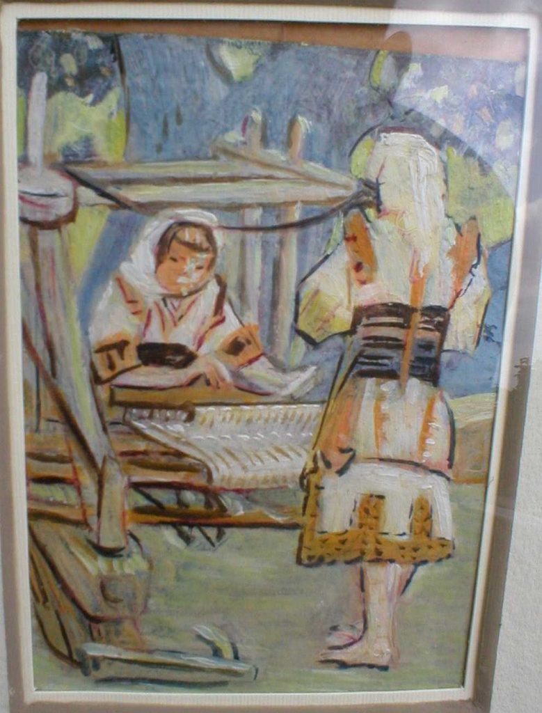 Македонски селани, масло на картон