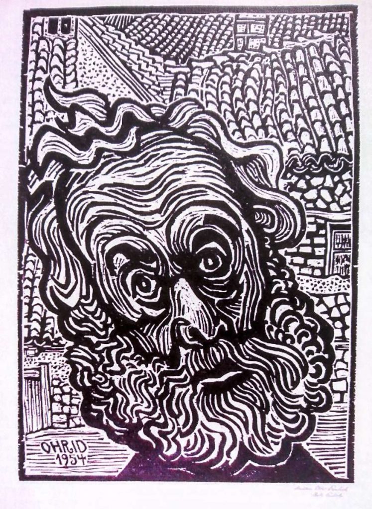 Otto-Pankok-1893-1966-Self-portrait-in-Ohrid-1954-woodcut