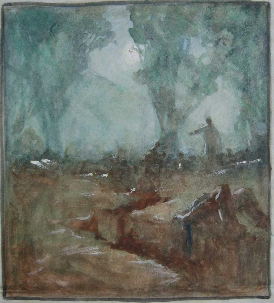 Percy-Matthews-XIX-–XX-Salonica-frontline-1916-watercolor