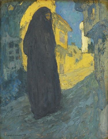 Pierre Combet-Descombes (1885-1966), Veiled women, Thessaloniki 1916 oil on canvas