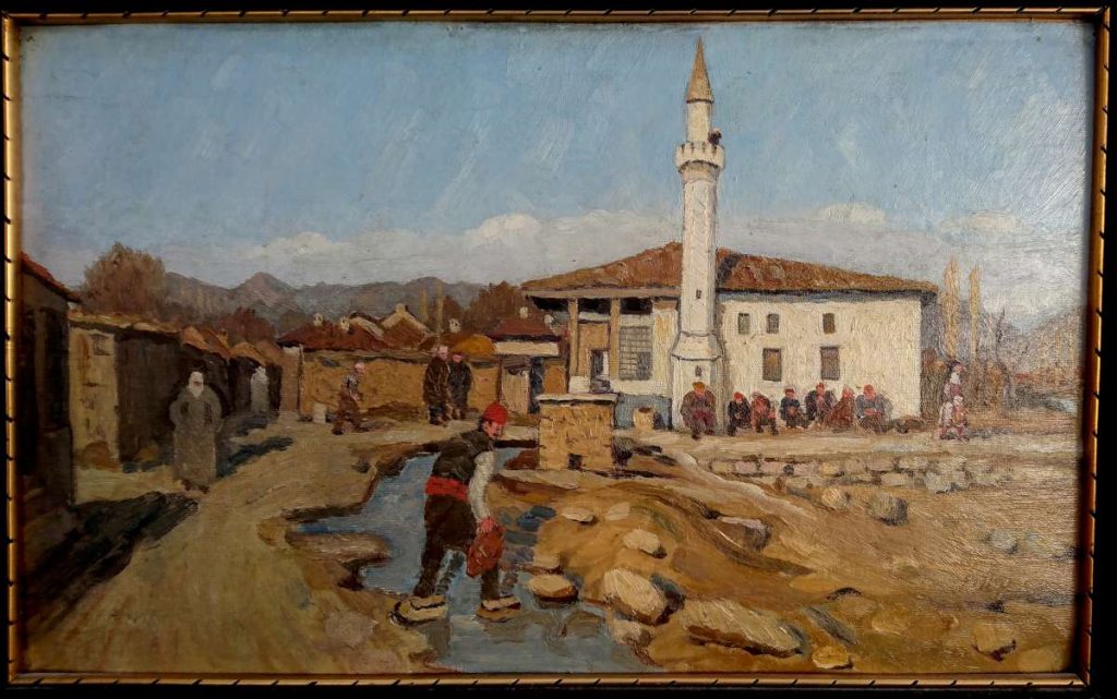 Robert Haag 1886-1955 View of Prilep 1918 oil on panel