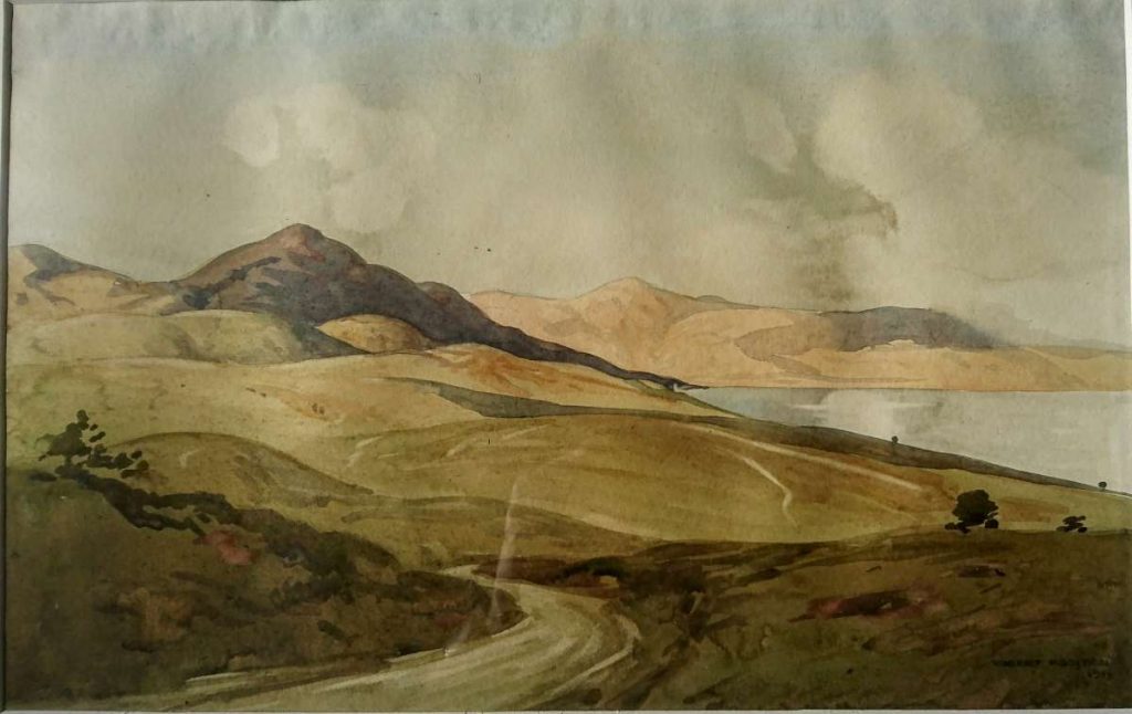 Robert Houston RSW 1891-1942 Near Lake Dojran 1917 watercolor