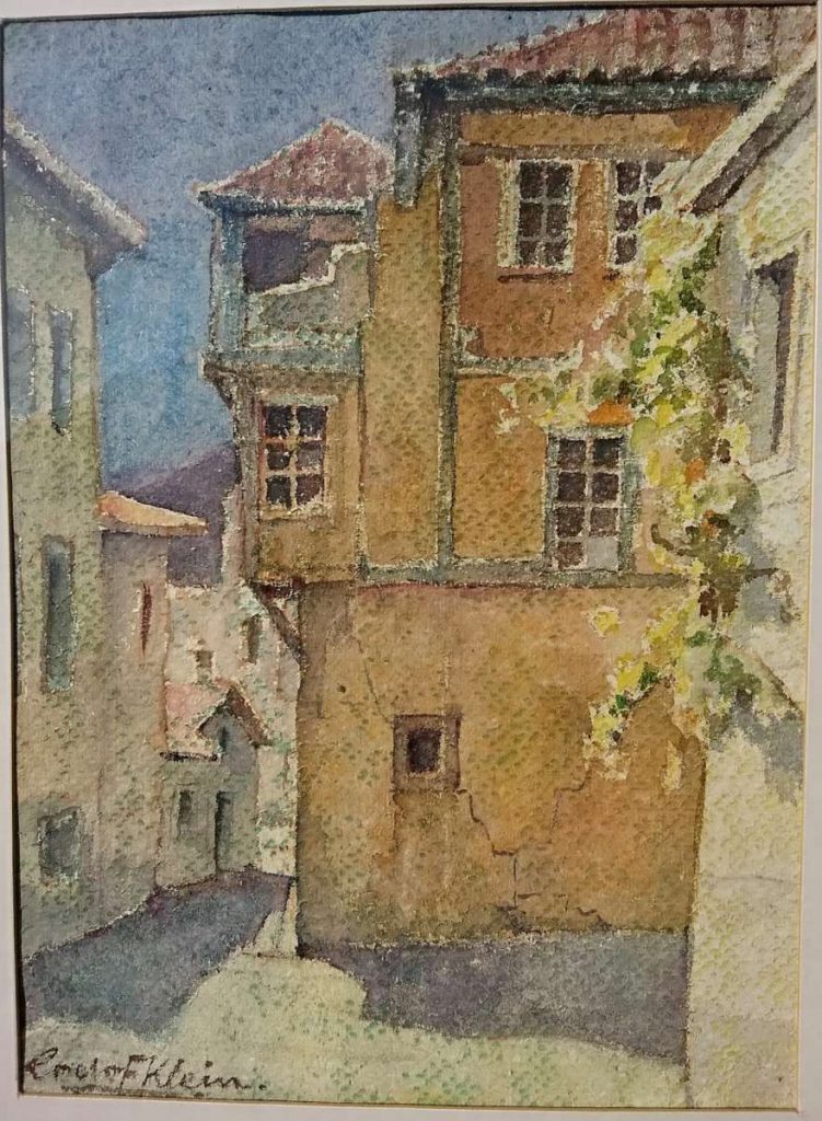 Roelof Klein (1915-1981) Street in Ohrid watercolor