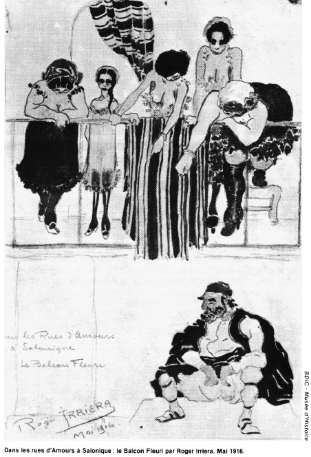 Roger-Jouanneau-dit-Irriera-1884-1957-“Street-of-Love”-in-Salonika-1916-drawing