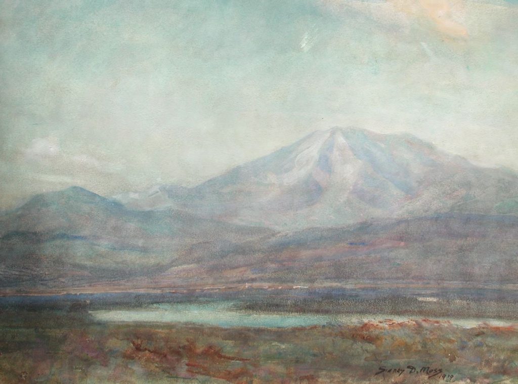 Поглед на долината Струма, со планината Беласиц во позадина 1919, акварел