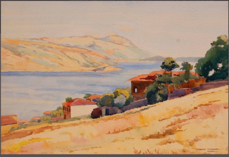 Strahil Titirinov (1905-1961) Ohrid Lake, 1941, watercolor