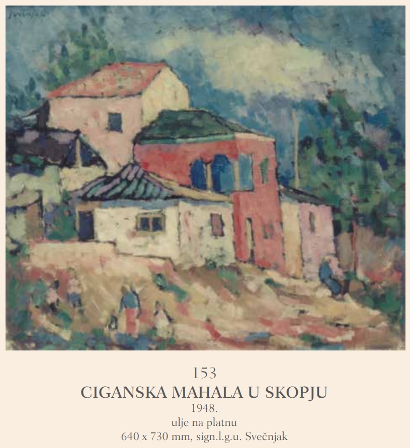 Vilim Svecnjak (1906-1993) Gipsy houses in Skopje, 1948, oil on canvas