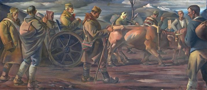 Vladimir Becich (1886 -1954),War Scene, oil on canvas